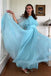 Formal Halter Half Sleeve A-line Chiffon Evening Prom Dresses Online, OLP997