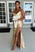 Soft Sweetheart Sleeveless Mermaid Satin Long Evening Prom Dresses Online, OLP729