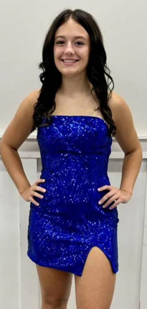 Sexy Sweetheart Short Sleeveless Sequin Mermaid Homecoming Dresses For Party Online, HD0953