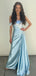 Sexy Off-shoulder Sleeveless Mermaid Satin Long Prom Dresses For Party Online, OL372