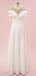 Elegant Off-shoulder Sleeveless A-line Satin White Long Prom Dresses For Party Online, OL330