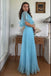 Formal Halter Half Sleeve A-line Chiffon Evening Prom Dresses Online, OLP997