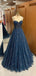 Elegant Spaghetti Strap Sleeveless A-line Tulle Long Prom Dresses Online, OL549