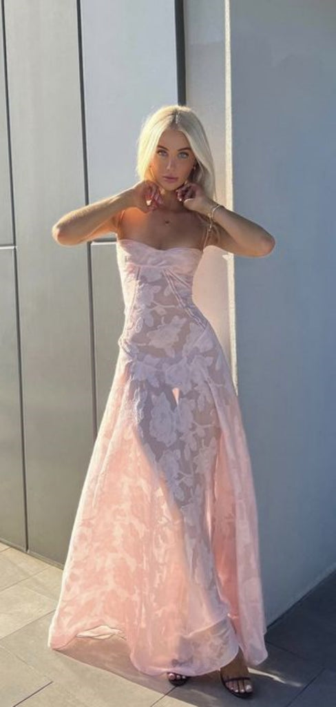 Sexy Sweetheart Sleeveless A-line Chiffon Long Prom Dresses For Party Online, OL445