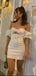 Simple Off-shoulder Sleeveless Short Mermaid White Homecoming Dresses For Party Online, HD0933