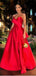 Unique Sweetheart Sleeveless A-line Satin Long Evening Prom Dresses Online, OLP681