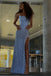 Shiny Spaghetti Strap Sleeveless Mermaid Sequin Long Evening Prom Dresses Online, OLP713