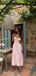 Simple Spaghetti Strap Sleeveless A-line Satin Pink Long Prom Dresses Online, OL489