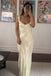 Soft Spaghetti Strap Sleeveless Mermaid Satin Evening Prom Dresses Online, OLP1071