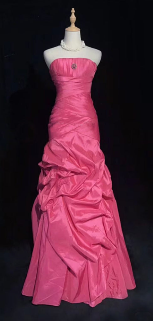 Elegant Sweetheart Sleeveless Mermaid Satin Long Prom Dresses For Party Online, OL393