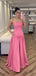 Cute Sweetheart Sleeveless A-line Satin Long Evening Prom Dresses Online, OLP788