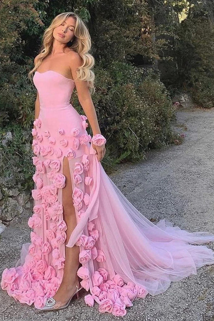 Cute Sweetheart Sleeveless Mermaid Crepe Long Prom Dresses Online, OLP604