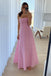 Cute Sweethert Sleeveless A-line Satin Evening Prom Dresses Online, OLP965