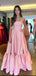 Cute Sweetheart Sleeveless A-line Satin Evening Prom Dresses Online, OLP862