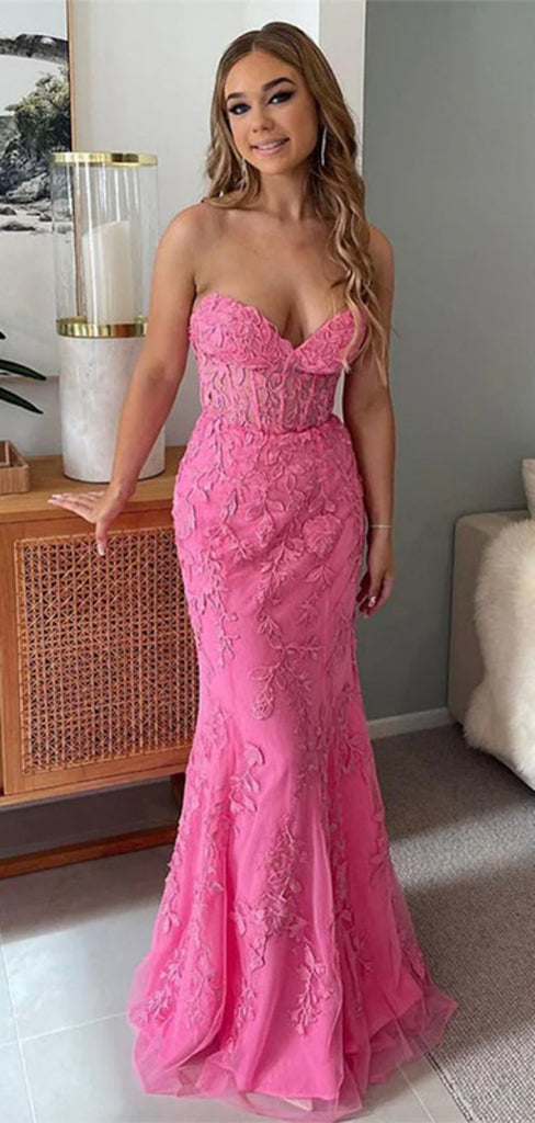 Sexy Sweetheart Lace Mermaid Long Prom Dress With Trailing Online, OL293