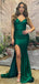 Sexy V-neck Sleeveless Mermaid Satin Long Prom Dresses With Trailing For Party Online, OL325