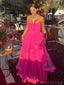 Formal Sweetheart Sleeveless A-line Tulle Long Evening Prom Dresses Online, OLP772