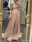 Shiny One-shoulder Sleeveless A-line Sequin Long Prom Dresses With Trailing Online, OL561