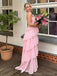 Cute Halter Sleeveless A-line Satin Ruffles Evening Prom Dresses Online, OLP831