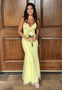 Elegant Spaghetti Strap Sleeveless Mermaid Tulle Long Evening Prom Dresses Online, OLP737