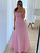 Cute Sweethert Sleeveless A-line Satin Evening Prom Dresses Online, OLP965