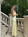 Sexy V-neck Sleeveless Mermaid Satin Evening Prom Dresses Online, OLP1055