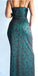 Elegant Spaghetti Straps Mermaid Green Black Tulle Applique Long Evening Prom Dress Online, OL047