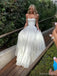 White Sweetheart Sleeveless A-line Satin Long Prom Dresses Online, OL521