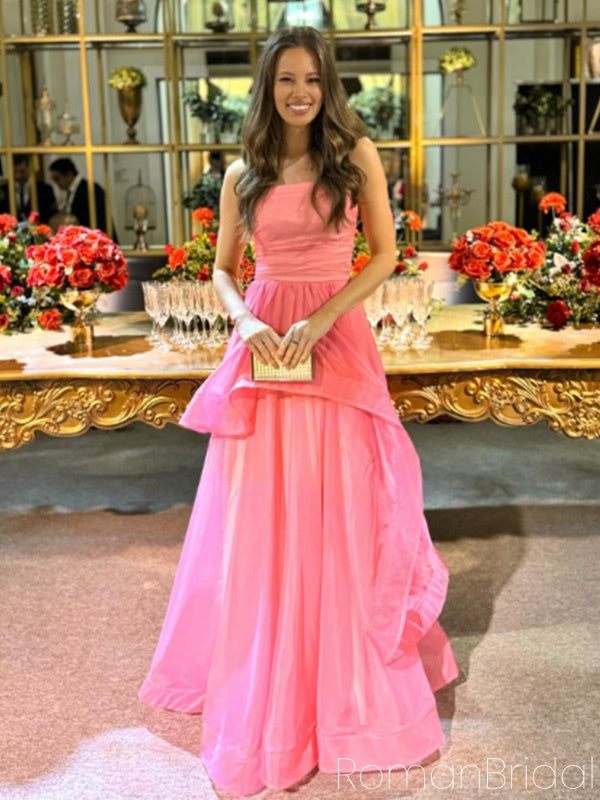 Formal Sweetheart Sleeveless A-line Tulle Long Evening Prom Dresses Online, OLP780