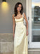 Soft Spaghetti Strap Sleeveless Mermaid Satin Evening Prom Dresses Online, OLP1041