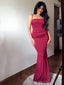 Sexy Spaghetti Strap Sleeveless Mermaid Satin Evening Prom Dresses Online, OLP1102