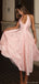 Elegant Rose Pink Prom Dress V Neck Backless A-Line Long Formal Gown, OLP1699