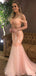 Sexy Pink Off-Shoulder Mermaid Long Prom Dress Ideas, Evening Party Dresses, OLP1500