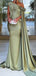 Elegant Green One-Shoulder Sleeveless Mermaid Long Prom Dress Ideas, Evening Party Dresses ,OLP1178