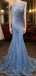 Unique Blue Sweetheart Mermaid Long Prom Dress Ideas, Evening Party Dresses, OLP1538