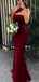 Sexy Burgundy One-Shoulder Mermaid Long Prom Dress Ideas, Evening Party Dresses, OLP1638