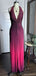 Unique Red V-Neck Mermaid Long Prom Dress Ideas, Evening Party Dresses, OLP1410