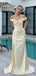 Elegant Yellow Floral Off-Shoulder Mermaid Long Prom Dress Ideas, Evening Party Dresses , OLP1245
