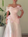 Elegant Pink Off-Shoulder A-Line Long Prom Dress Ideas, Evening Party Dresses, OLP1481