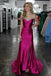 Sexy Pink Off-Shoulder Mermaid Long Prom Dress Ideas, Evening Party Dresses, OLP1573
