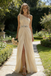 Elegant Champagne One Shoulder Chiffon Prom Dress,Evening Party Dress,OLP1856
