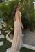 Modern Ivory Bow High Neck Sleeveless Ruched Mermaid Prom Dress Unique Formal,OLP2368