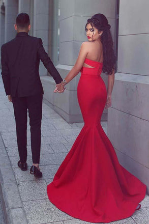 Sexy Red Sweetheart Mermaid Long Prom Dress Ideas, Evening Party Dresses, OLP1446