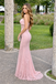 Fancy Pink Sweetheart Neckline Bow-Front Lace Prom Dress with Corset Back,OLP2205