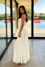 Fancy White Sweetheart Corset Pleated Prom Dress with Sheer Lace Bodice,OLP2372