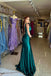 Unique Teal Spaghetti Strap Mermaid Side Slit Long Prom Dress Ideas, Evening Party Dresses, OLP1585