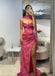 Sexy Pink Sweetheart Mermaid Side Slit Long Prom Dress Ideas, Evening Party Dresses , OLP1220