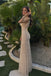 Modern Ivory Bow High Neck Sleeveless Ruched Mermaid Prom Dress Unique Formal,OLP2368