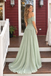 Pretty Sage Green Off-Shoulder Embroidered Chiffon A-Line Prom Dress,OLP2471