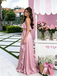 Unique Pink Strapless Ruffled Floor Length Satin Prom Dress ,OLP2292